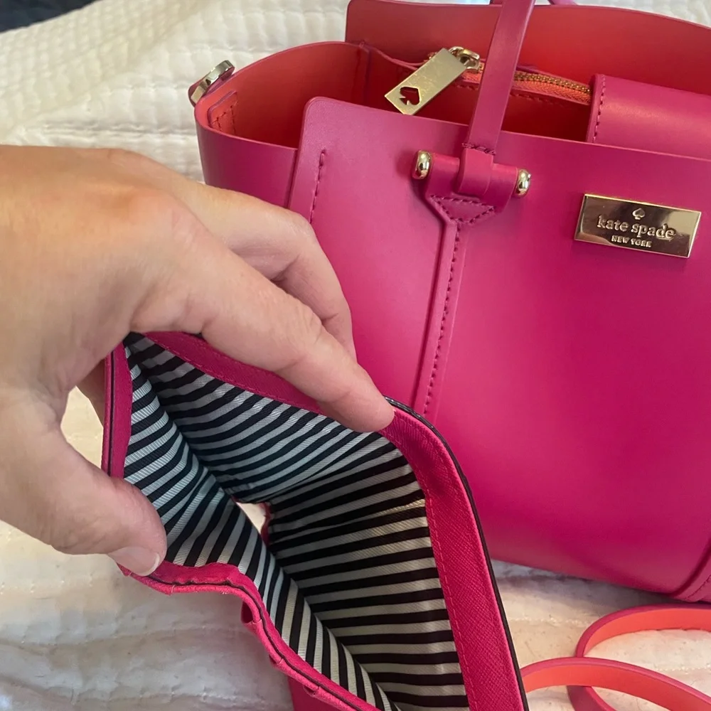 kate spade hot pink leather tote SMALL
